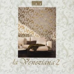 Vliestapete 53104 Struktur Streifen Creme Gold Glanz -Home Wallpaper Store 131798 IMG 9025