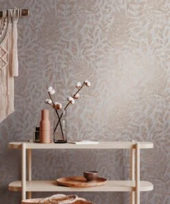 Vliestapete Blattmuster Grau Rosegold A.S. Creation 38830-3 -Home Wallpaper Store A S Creation Vliestapete 38830 3 Blattmuster Grau Rosegold 63214050 2
