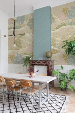 Digitaldruck Hügel Bäume Blumen Grün Grau Blau ML1801 -Home Wallpaper Store Digitaldruck Huegel Baeume Blumen Gruen Grau Blau ML1801 63217704 1