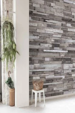 Digitaldruck Vlies-Fototapete 3D Holzwand Grau | EP6002