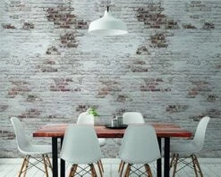 Digitaldruck Vlies-Fototapete Backstein Wand Weiss | EP6101