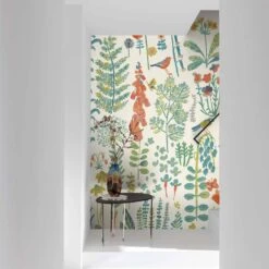 Digitaldruck Blumen Gräser Weiß Grün Rot ML1901