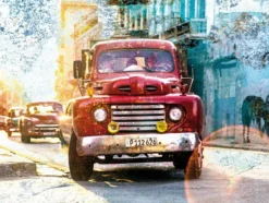 Fototapete Rasch Daniel Geier Auto Kuba Rot Blau 101041