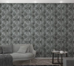 Fototapete Vlies 3D Grafisch Geometrisch Grau 47231