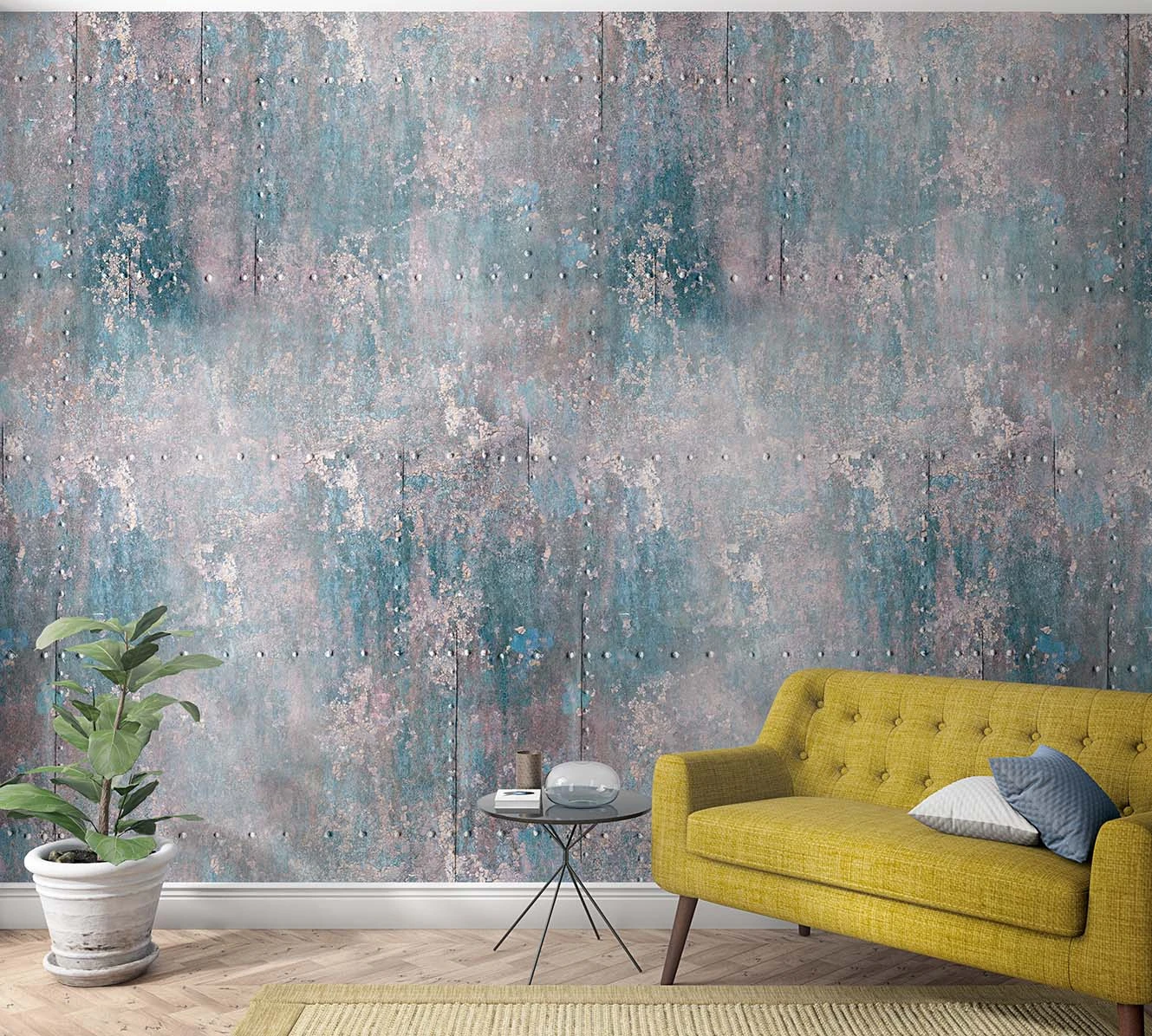 Fototapete Vlies Metall Nieten Industrial Blau 47213 1 Fototapete Vlies Metall Nieten Industrial Blau 47213