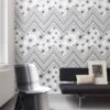 Fototapete Zick-Zack Muster Schwarz Weiß Onszelf 532043
