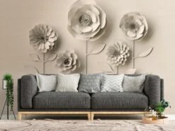 A.S. Creation Fototapeten 3D Floral Blumen Grau Vlies 38293-1 -Home Wallpaper Store Fototapeten 3D Floral Blumen grau Vlies 38293 1 63209670 2
