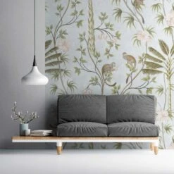 A.S. Creation Fototapeten Affen Dschungel Pflanzen Blau Grün 38231-1