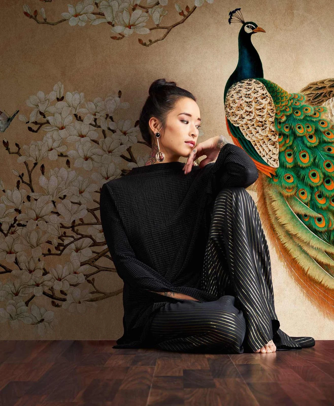 A.S. Creation Fototapeten Baum Pfau Floral Beige Braun Grün 38236-1 1 A.S. Creation Fototapeten Baum Pfau Floral Beige Braun Grün 38236-1