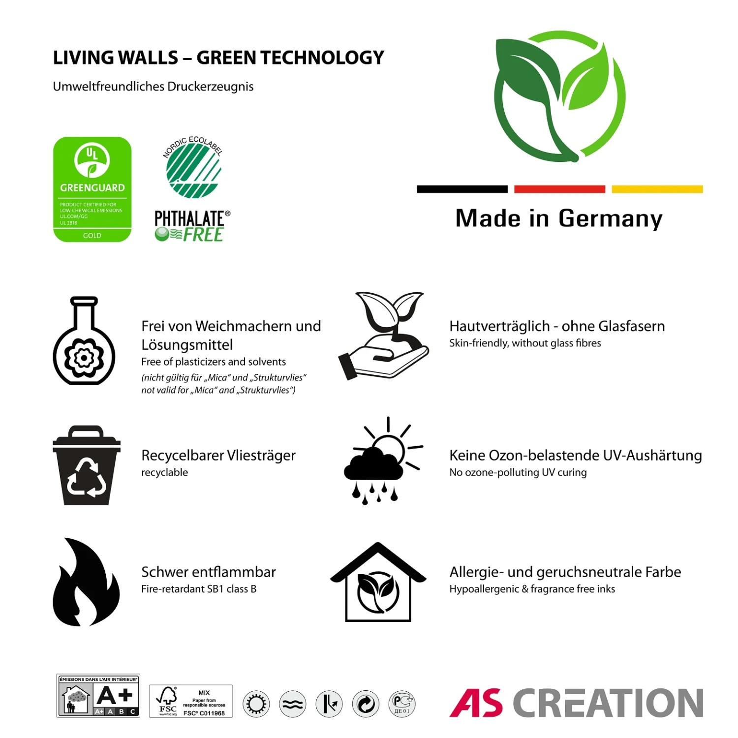 A.S. Creation Fototapeten Blätter Efeu Wand Grau Grün Vlies 38239-1 3 A.S. Creation Fototapeten Blätter Efeu Wand Grau Grün Vlies 38239-1 – Bild 3