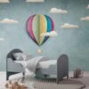 A.S. Creation Fototapeten Wolken Heißluftballon Blau Bunt 38301-1