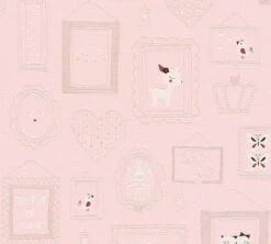 A.S. Creation Kindertapete Einhorn Herz Rosa Weiß Glitzer 36991-2