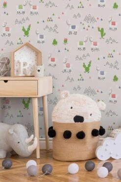 A.S. Creation Kindertapete Kaktus Lamas Hellgrau Bunt 36985-3 -Home Wallpaper Store Kindertapete Kaktus Lamas hellgrau bunt 36985 3 191710 2
