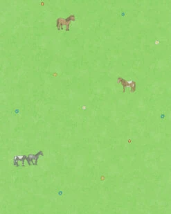 Kindertapete Pferdewiese Grün Braun Jonas Kötz 31113