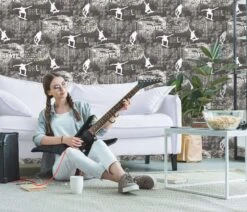 Kindertapete Sweet And Cool Skater Grau 10141-34 -Home Wallpaper Store Kindertapete Sweet and Cool Skater Leichter Glitzer 63213855 6