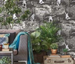 Kindertapete Sweet And Cool Skater Grau 10141-34 -Home Wallpaper Store Kindertapete Sweet and Cool Skater Leichter Glitzer 63213855 7