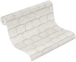 Rasch Tapeten 587203 Vlies Tapete Steintapete Grau Weiß