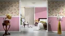 A.S. Creation Tapete Vlies Streifen Mit Blumen Creme Grün 30446-4 -Home Wallpaper Store Tapete Floral creme gruen AS Romantica 30446 4 1 1