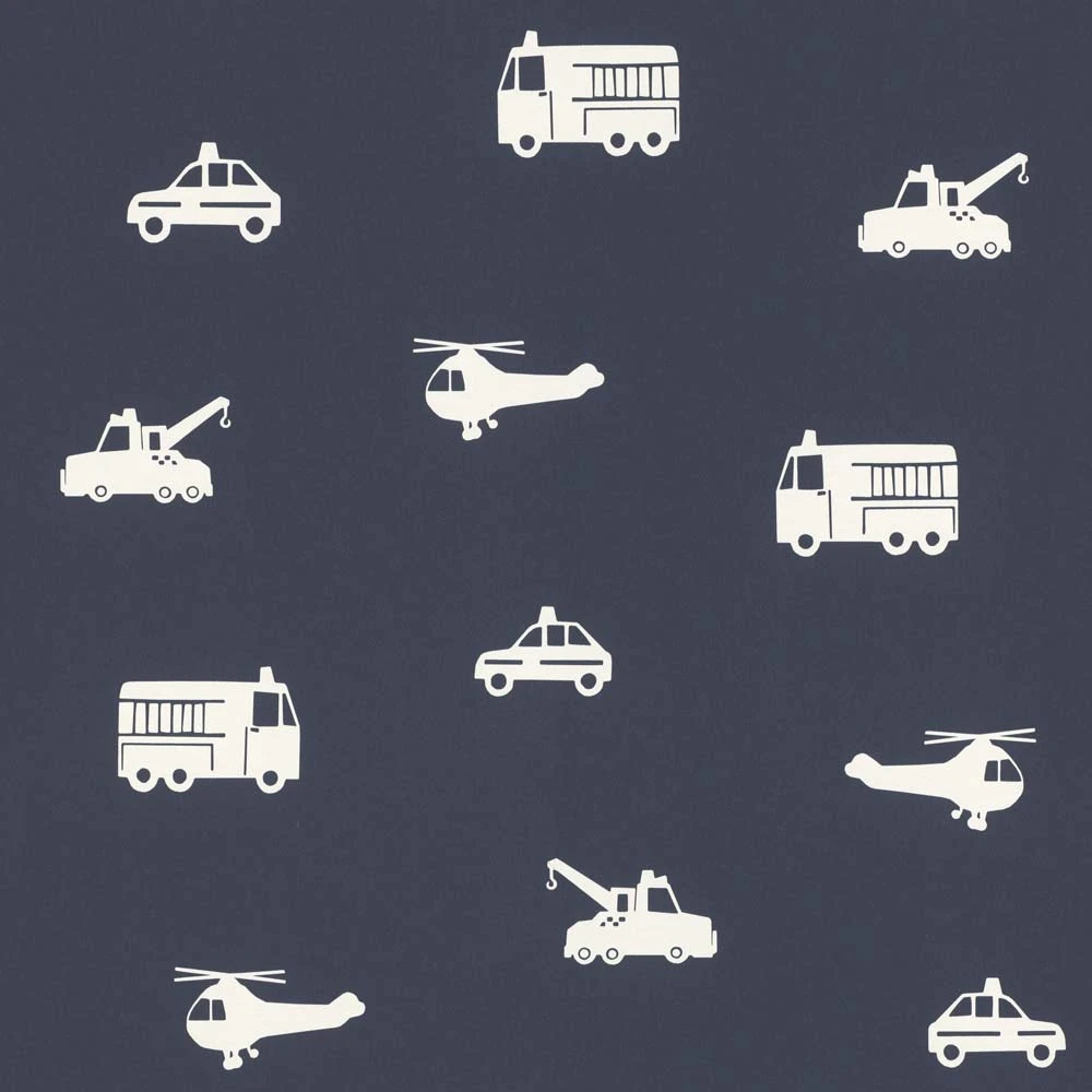 Vliestapete Kinder Autos Hubschrauber Blau Weiß 138916 1 Vliestapete Kinder Autos Hubschrauber Blau Weiß 138916