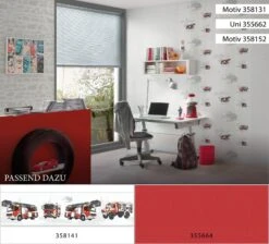 A.S. Creation Tapete Kinder Feuerwehr Autos Weiss Rot Metallic 35813-1 -Home Wallpaper Store Tapete Kinder Feuerwehr Autos weiss rot Metallic 35813 1 184104 4