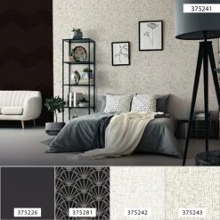 A.S. Creation Tapete Vlies 37524-1 Textur Weiß Schwarz Grau -Home Wallpaper Store Tapete Vlies 37524 1 Textur weiss schwarz grau 63206035 3