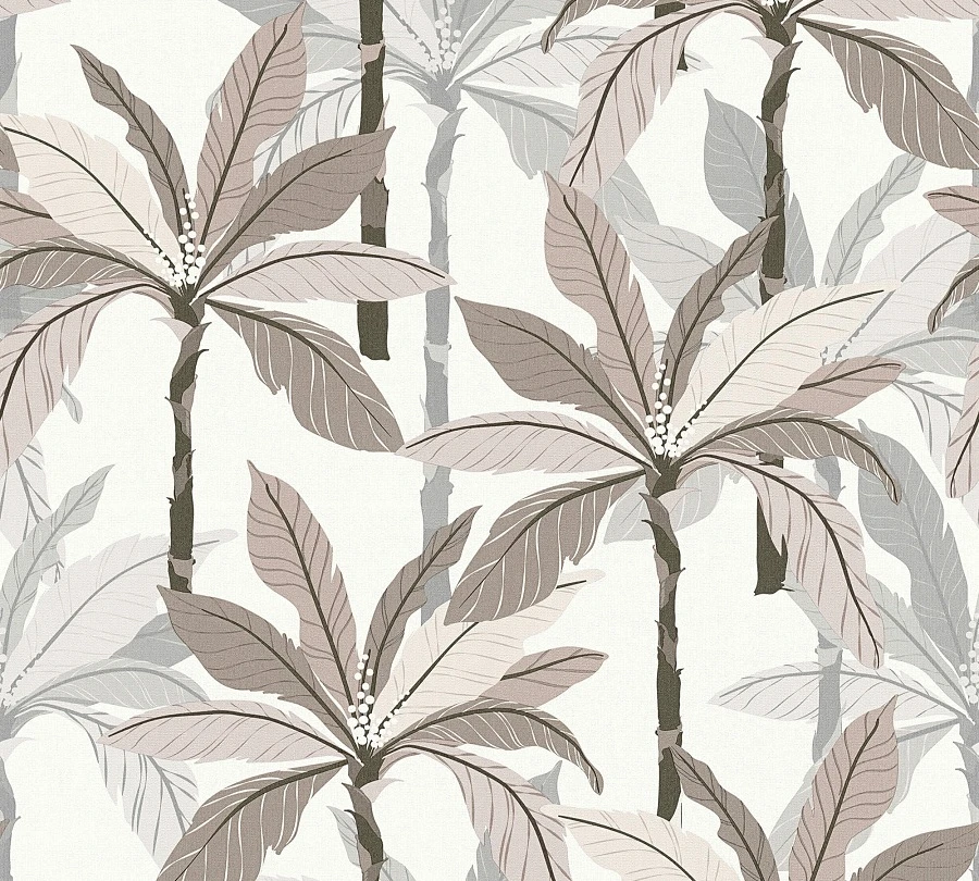 A.S. Creation Tapete Vlies Blätter Palmen Weiß Beige Grau 37530-5 2 A.S. Creation Tapete Vlies Blätter Palmen Weiß Beige Grau 37530-5 – Bild 2