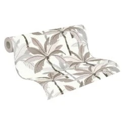 A.S. Creation Tapete Vlies Blätter Palmen Weiß Beige Grau 37530-5