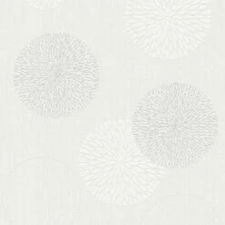 A.S. Creation Tapete Vlies Blumen Kreise Weiss Grau AS Creation 93792-2 -Home Wallpaper Store Tapete Vlies Blumen Kreise weiss grau AS Creation 93792 2 134095 2