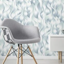 Tapete Vlies ELLE Wellen Grafik Türkis Glitzer 10204-18