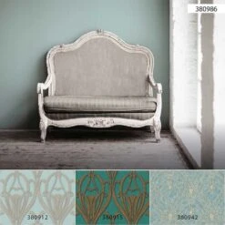 Tapete Vlies Einfarbig Streifen Türkis 38098-6 -Home Wallpaper Store Tapete Vlies Einfarbig Streifen tuerkis 38098 6 63209853 1