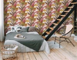 Tapete Vlies Floral Blätter Braun Rot Weiß 37862-2 -Home Wallpaper Store Tapete Vlies Floral Blaetter braun rot weiss 37862 2 63206697 2