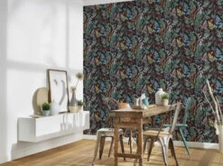 Tapete Vlies Floral Blumen Schwarz Grün Rot 37751-1 -Home Wallpaper Store Tapete Vlies Floral Blumen schwarz gruen rot 37751 1 63208237 1