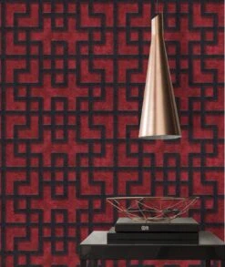 A.S. Creation Tapete Vlies Gittermuster Rot Schwarz Glanz 37465-2 -Home Wallpaper Store Tapete Vlies Gittermuster rot schwarz Glanz 37465 2 63204139 1