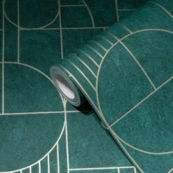 A.S. Creation Tapete Vlies Grafisch Fliesen Dunkelgrün Gold 38699-3 -Home Wallpaper Store Tapete Vlies Grafisch Fliesen dunkelgruen gold 38699 3 63211211 2