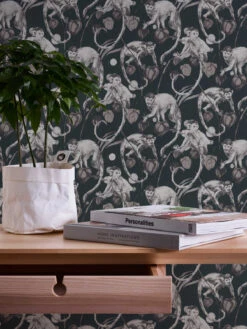 A.S. Creation Tapete Vlies Michalsky Dschungel Affen Schwarz 37982-2