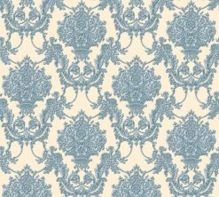 A.S. Creation Tapete Vlies Ornament Beige Blau Glanz AS Creation 34492-6