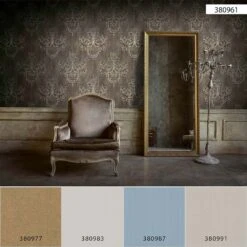 Tapete Vlies Ornamente Barock Braun Blau Weiss 38096-1 -Home Wallpaper Store Tapete Vlies Ornamente Barock braun blau weiss 38096 1 63209837 2