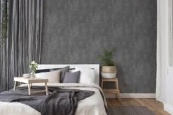 Tapete Vlies Putz-Optik Struktur Anthrazit Gold 38195-1 -Home Wallpaper Store Tapete Vlies Putz Optik Struktur anthrazit gold 38195 1 63209695