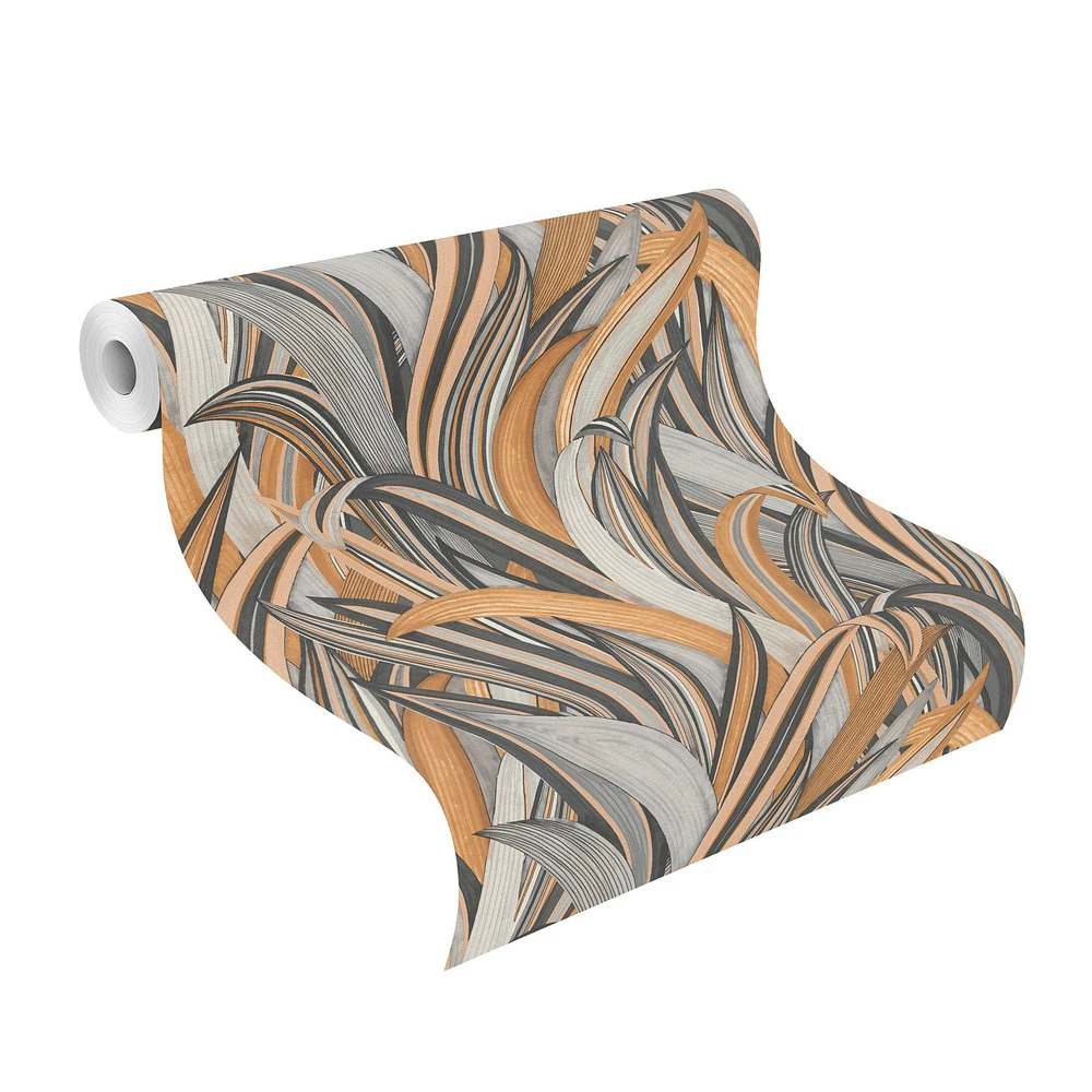 Tapete Vlies Rasch Blätter Gräser Braun Grau 541274 1 Tapete Vlies Rasch Blätter Gräser Braun Grau 541274