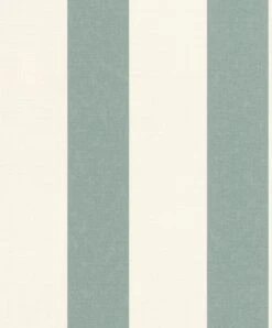 Tapete Vlies Rasch Blockstreifen Blau-grau Weiß 485448