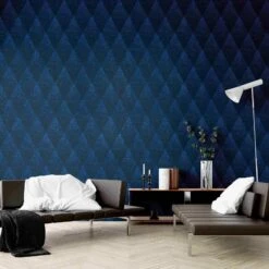Tapete Vlies Rautenformen Blau Schwarz Glitzer 37419-1 -Home Wallpaper Store Tapete Vlies Rautenformen blau schwarz Glitzer 37419 1 63202510 4