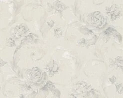 Tapete Vlies Architects Paper Rosen Weißgrau Glanz 95983-4