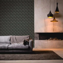 A.S. Creation Tapete Vlies Stein-Mauer Dunkelgrau Glanz 38357-1