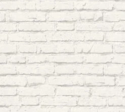 Tapete Vlies Stein-Optik Klinker Weiß Grau 34399-2