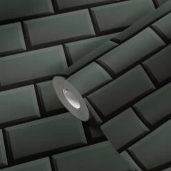 A.S. Creation Tapete Vlies Stein-Mauer Dunkelgrau Glanz 38357-1 -Home Wallpaper Store Tapeten Musterartikel 38357 1 63211163