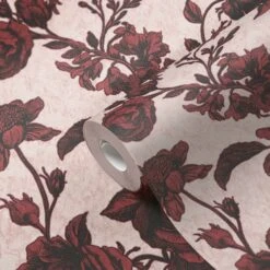 A.S. Creation Tapete Vlies Floral Rosen Rot Rosa Schwarz 38700-4 -Home Wallpaper Store Tapeten Musterartikel 38700 4 63211215