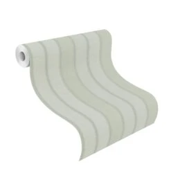 Tapete Vlies Rasch Blockstreifen Grau Silber 421040