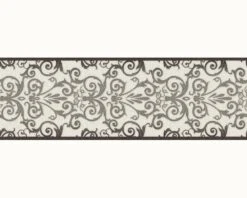 Versace Home Bordüre Barock Weiß Anthrazit 93547-2