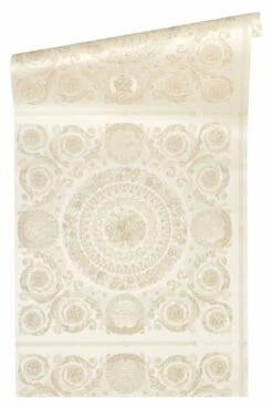 Versace Home Tapete Kacheln Creme Beige Metallic 370551 -Home Wallpaper Store Versace Home IV Vinyltapete Kacheln creme beige Metallic 370551 63200294 2