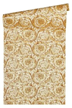 Versace Home Tapete Blumenornament Weiß Gelb Glanz 366925 -Home Wallpaper Store Versace Home Tapete Blumenornament weiss gelb Glanz 366925 63200257 1